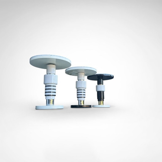 Image 1 of Handgefertigter Beistelltisch aus Keramik und Marmor im Memphis-Stil von Casalto 2020, 3er-Set