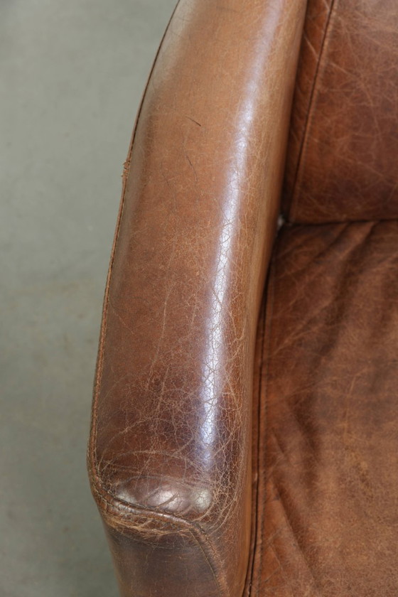 Zeitloser cognacfarbener Rindsleder Aviator Design Sessel – Leather (photo 7 of 13)