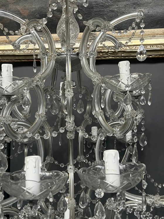 Coppia di grandi lampadari Maria Teresa. In cristallo e vetro. – Crystal, Glass (photo 4 of 10)