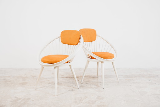 Yngve Ekström Mod.Circle Coppia di Poltroncine Design Scandinavo Anni ‘60