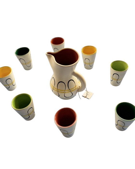 Image 1 of Vintage oranjeade-set – André Baud voor Vallauris, jaren ’50