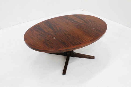 Image 1 of Table de salle à manger ovale extensible vintage danoise en palissandre, années 1960