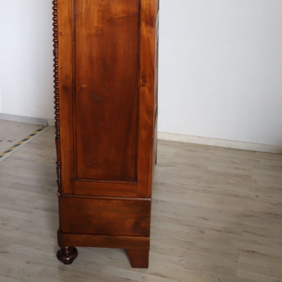 Antique Wardrobe in Solid Walnut, Restored, Italy Mid 19th Century – Wood (photo 18 of 21)