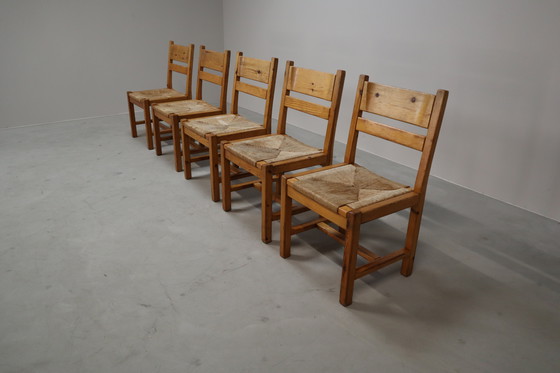 Image 1 of Ensemble de 5 chaises danoises vintage par Tage Poulsen pour Gramrode Møbelfabrik, années 1970