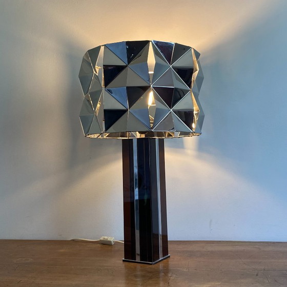 Kinetic Lamp. 1970. Smoked Plexiglas. Space Age. – Table lamps, Metal (photo 2 of 7)