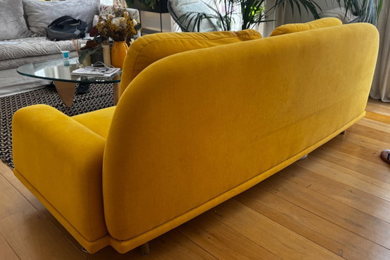 Image 1 of Canapé jaune moutarde sur mesure – modèle COCO – lin et coton