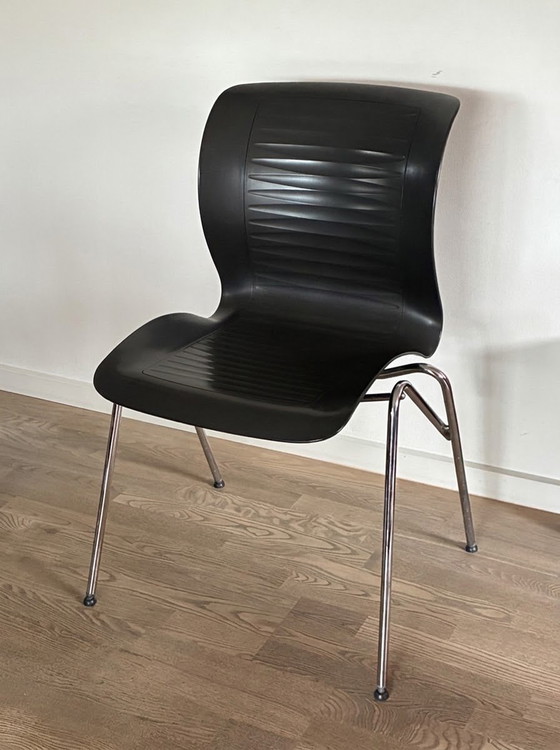 6x Alfred Homann “Ensemble” Chairs – Fritz Hansen, Dining chairs, Plastic, Chrome (photo 2 of 8)