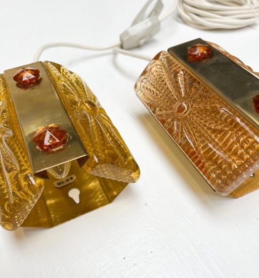 Juego de lámparas de pared danesas Aladdin de Vitrika, años 60