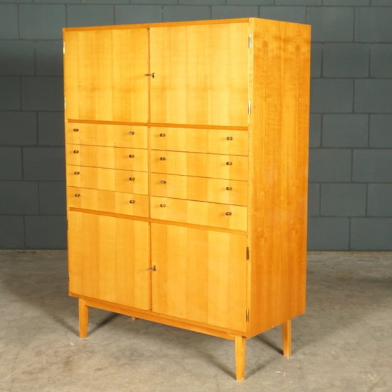 Mobile pensile vintage lucido in noce, anni '70 – Credenze alte, Wood (photo 3 of 14)