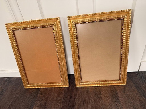 2x Antica cornice in legno dorato e ornato in stile Luigi XVI