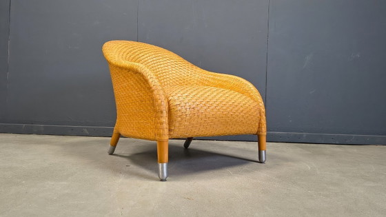 Image 1 of Sillón Antonio Citterio de cuero trenzado, años 80