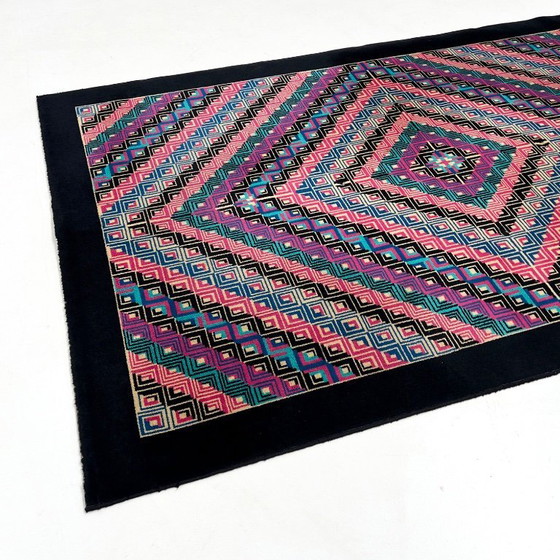 Image 1 of Large Geometric Wool Rug from Missoni, 1980s