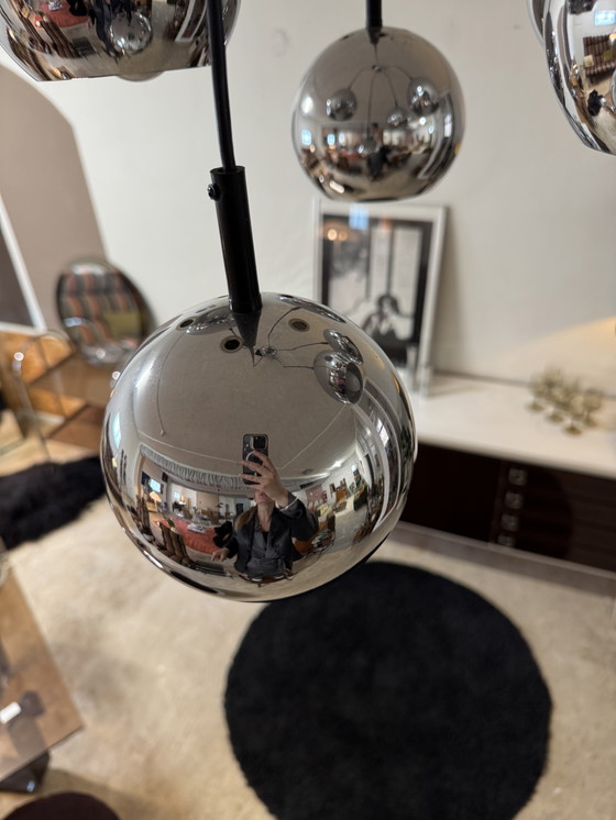 Image 1 of Vintage Pendant Lamp 1970s Chrome