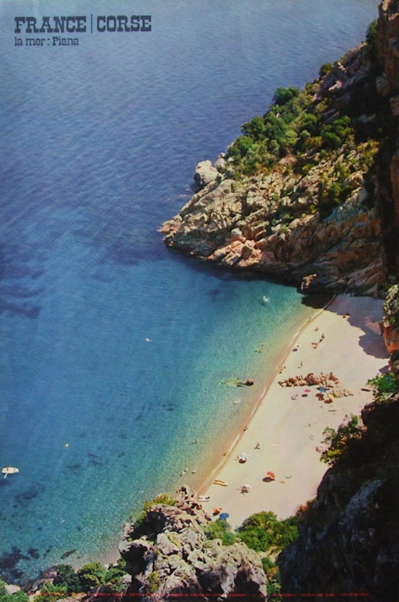 Image 1 of COLLECTIEF - DRAEGER TOERISME Corsica - De zee: Piana (foto Desjobert) poster 1960