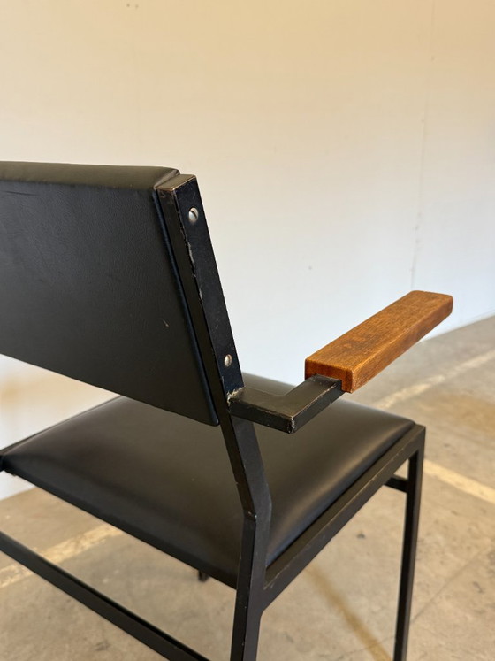 Vintage Armstoel in de Stijl van Martin Visser SE21 - Jaren 60 – Bureaustoelen, Metal, Wood (photo 9 of 9)