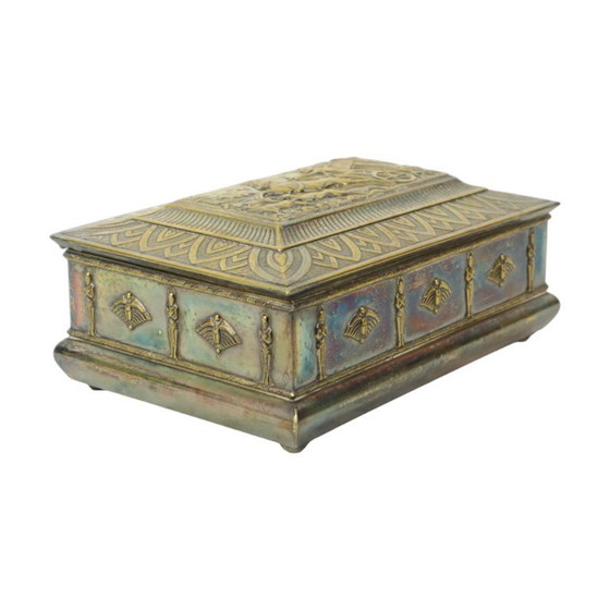 Image 1 of Verzilverde Art Deco Kist Trinket Doos