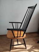 chaise à fuseaux scandinave, chaise à fuseaux en bois