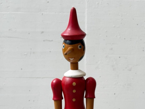 Image 1 of Ikonische Holzfigur Pinocchio, dekorative Gelenkfigur, 1960er Jahre