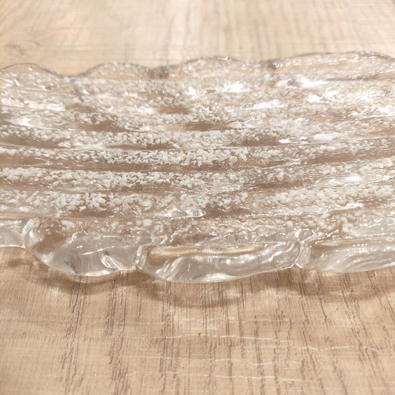 Image 1 of Lámpara de techo italiana de latón y cristal de Murano al estilo de Mazzega, años 70