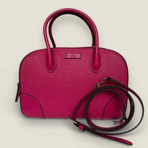 Bolso satchel Gucci Diamanté de piel rosa