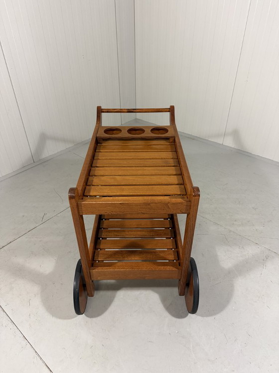 Image 1 of Chariot de jardin classique en bois Herlag, chariot de service des années 1980