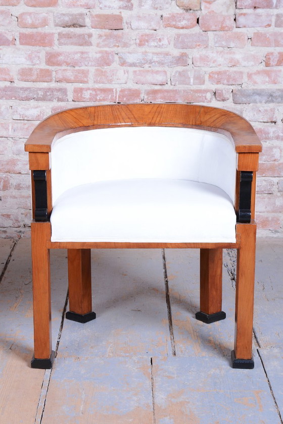 Restored Empire Seating Set, Spruce, Cherry Wood, Polish, Austria, 1850s – Seating area, Textile (photo 3 of 18)