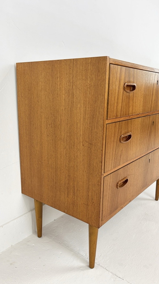 Teak fineren vintage ladekast – Ladekasten, Mid Century Modern (photo 5 of 12)