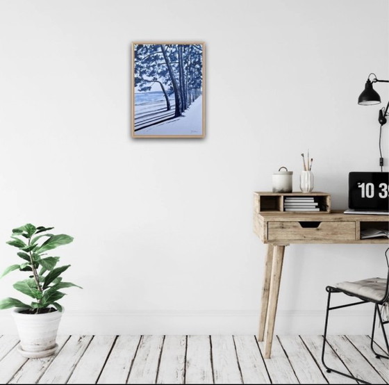 Image 1 of Indigo-inkt op wit papier, 40x30cm