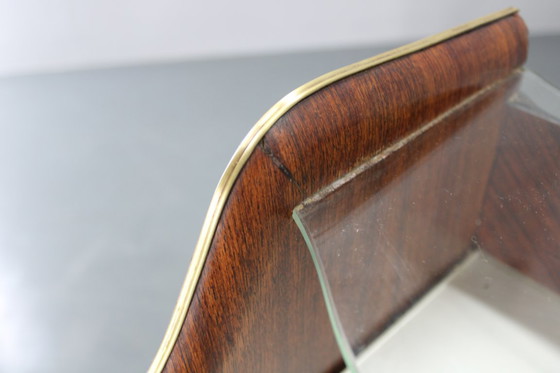 Image 1 of Buffet italien organique des années 1950 avec plateau en verre et 4 tiroirs