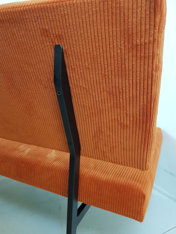 2 Vintage Bankjes Pastoe | Oranje Rib Love Seats Orange – Fauteuils, Metal, Textile (photo 12 of 13)
