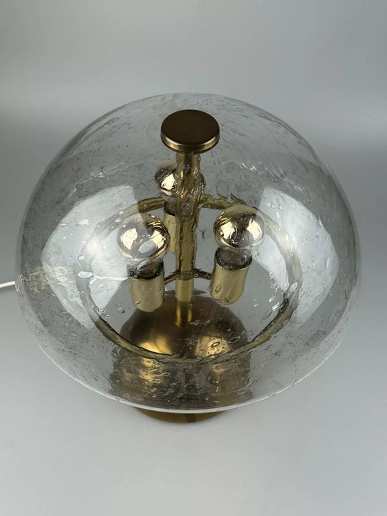 Image 1 of Lampe de table des années 60 70 Von Doria Leuchten Germany Verre & laiton Space Age