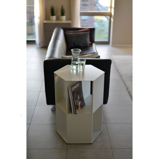 Image 1 of Hexagon By Nendo - Design Side Table / Open Cabinet / Pedestal, 72 Cm Gray White