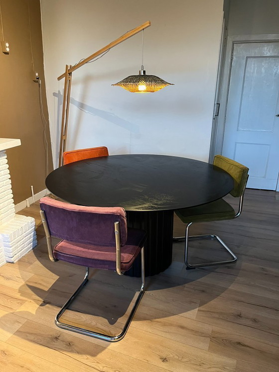 Image 1 of HKliving Pillar round dining table Ø140 cm – black – design