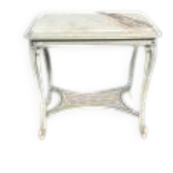 Mesa de té estilo Luis XV. Tablero de mármol. – Mesas auxiliares, Marble (photo 2 of 6)