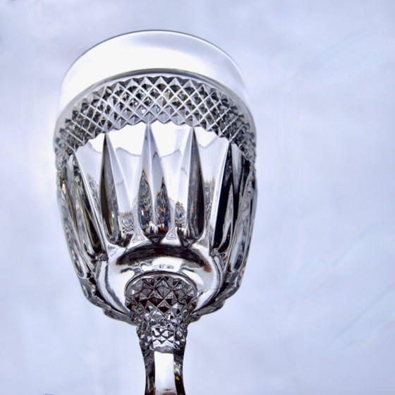 Image 1 of Vintage diamantgeslepen kristallen wijnglazen