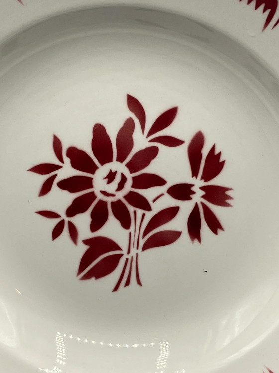 Large deep dish Art Deco Thibault Red – Moulin des Loups Orchies – circa 1930 – Decorative Objects (photo 2 of 5)