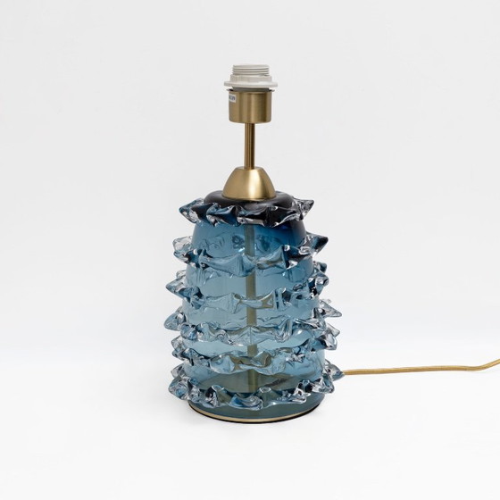 Pair of Blue Rostrato Murano Glass Table Lamps (photo 2 of 6)