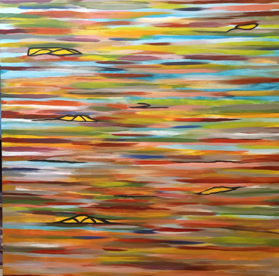 Image 1 of T van Steenbergen "Floating colours" new abstract