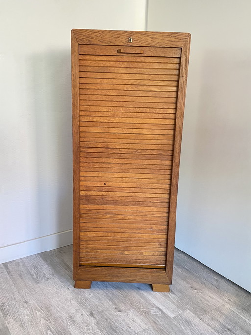 Vintage 1960s roller shutter cabinet | filing cabinet | notary cabinet