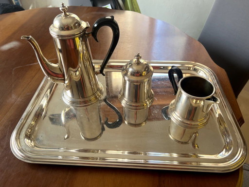 Engelse verzilverde koffieservies