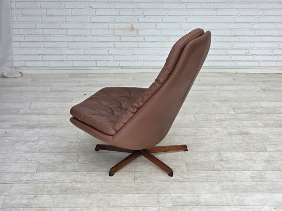 Fauteuil lounge pivotant réglable, design danois Madsen & Schubell, années 1970 – Leather, Metal (photo 16 of 19)