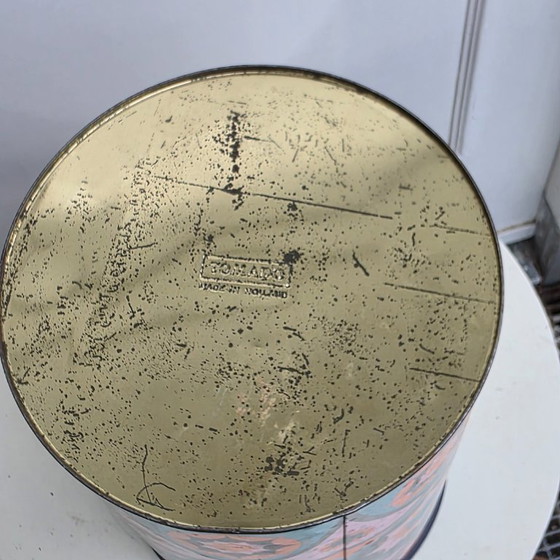 Image 1 of Boîte Tomado vintage de 29 cm de haut, motif kaléidoscope rétro