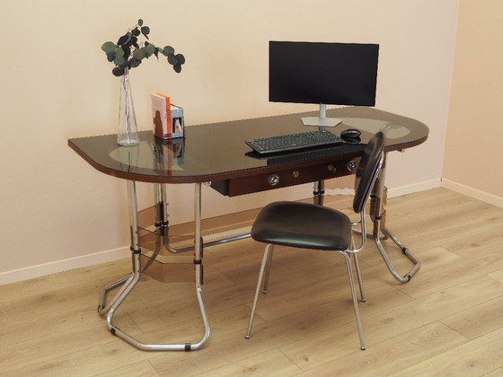 Image 1 of Mahogany desk, Italian design, 1980s, made in Italy