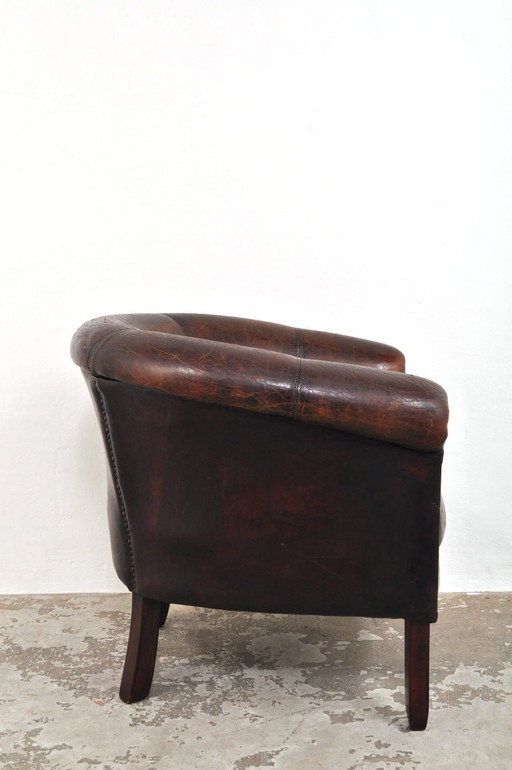 Poltrona club in pelle vintage