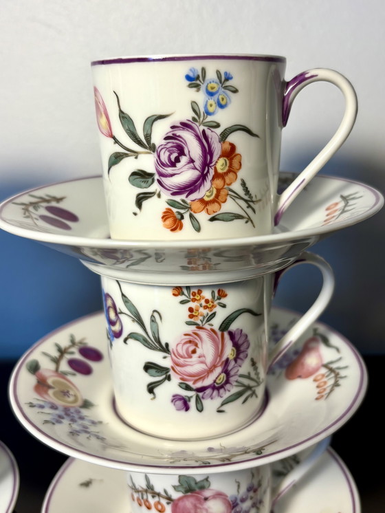 Image 1 of Set di 9/9 set da caffè di Mennecy Villeroy XVIII secolo