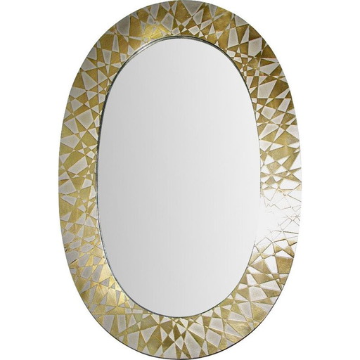 Miroir vintage en laiton par Thomas Pysse Dk, Danemark 1950