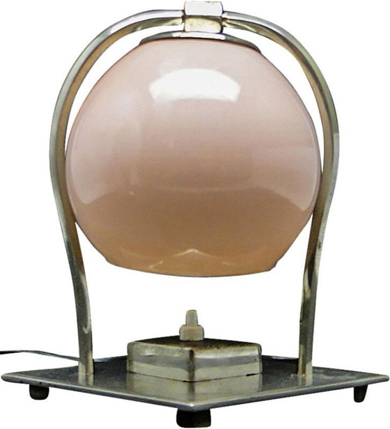 Glass and Metal Table Lamp, Germany, 1930s (photo 2 of 15)