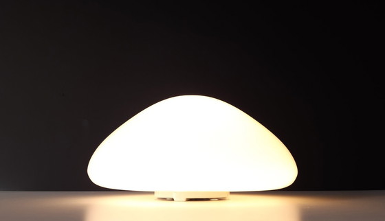 Image 1 of Wilhelm Wagenfeld ceiling lamp, 1 of 3 impressive round glass ceiling lamps by Lindner, Bauhaus lamp; STILL 3 AVAILABLE