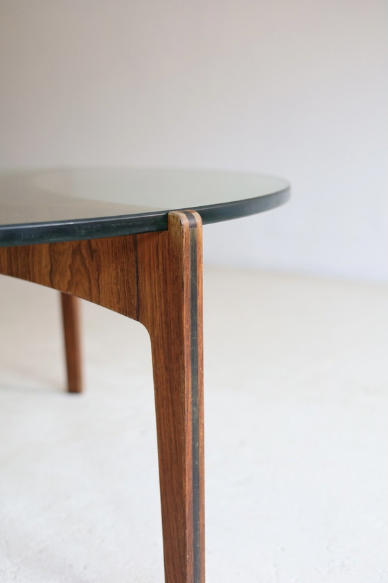 Vintage Coffee table, Sven Ellekaer – Glass, Wood (photo 4 of 6)