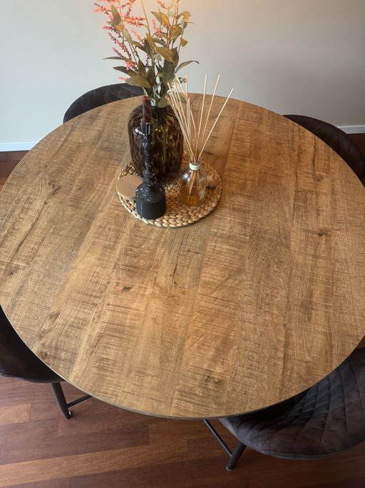Ronde hoge eetkamer + 6 stoelen